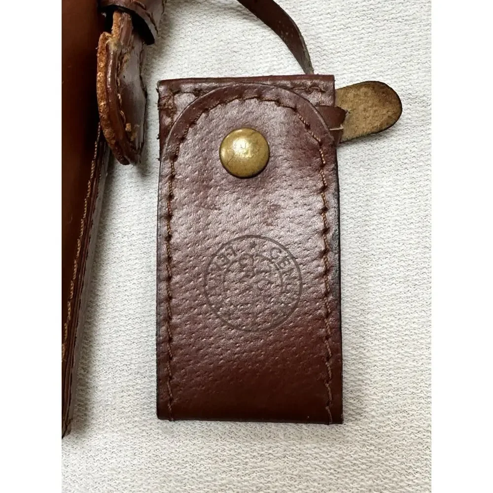VTG Brown Top Grain Leather Folder Portfolio Document Holder Zip 14” X 11” Zip